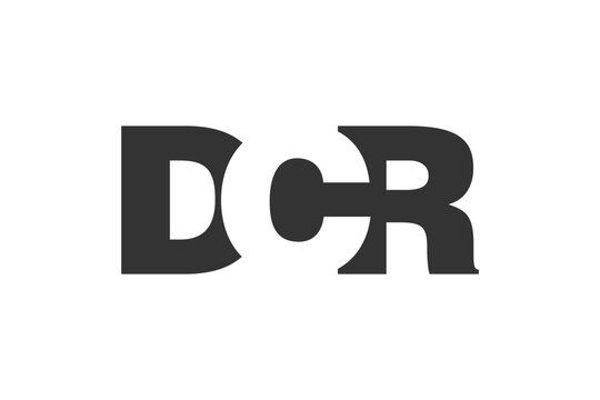 DCR logo design. Initial letter D C R bold font style for tech startups, consulting, corporate branding. Creative company name, headlines typography identity, trendy logotype.