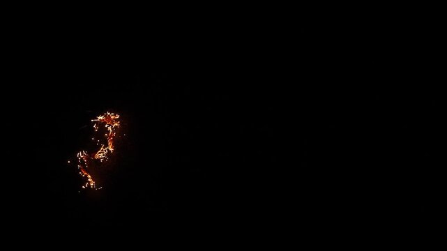 4k Slow motion shot of burning steel wool for cool transition, background and fire effects 