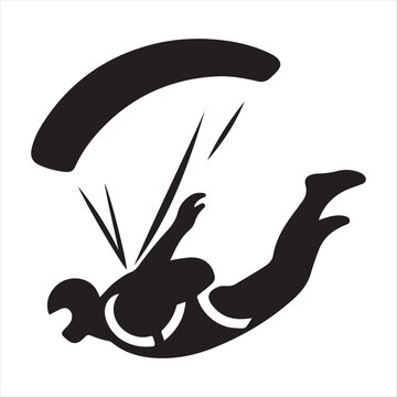 Skydiver vector silhouette outline logo design concept illustration idea