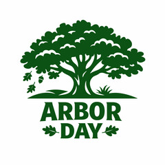 Obraz premium Stylized Oak Tree Arbor Day Vector