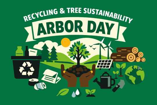 Recycling and Tree Sustainability Arbor Day