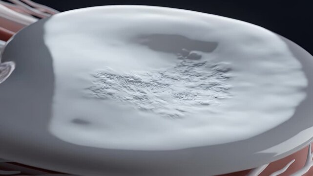 Close Up View of Healthy Smooth Articular Cartilage Surface with Subtle Textures and Reflections