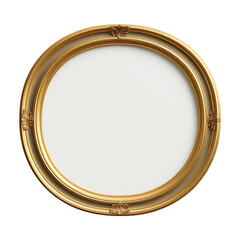 Obraz premium Ornate golden circular frame with detailed design elements, centered on black