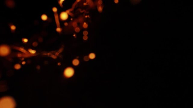 4k Slow motion shot of burning steel wool for cool transition, background and fire effects 