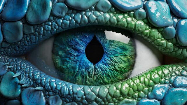 Closeup of a dragon eye for commercial backgrounds, digital design, and advertising