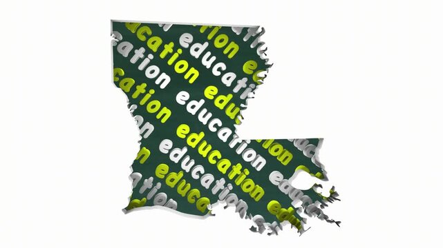 Louisiana LA Education School Board District State Map Student Learning 3d Animation