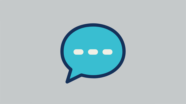 Blue Speech Bubble Icon.