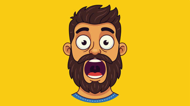 Cartoon man with shocked expression.