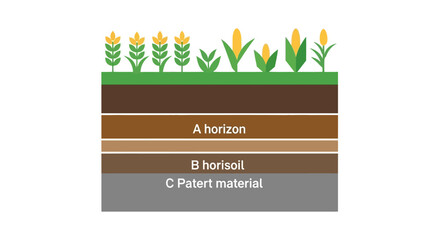 Naklejka premium Soil Layers with Plants.