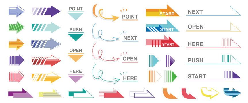 Colorful Arrow Set &ndash; 39 Directional Icons for UI, Navigation, Workflow and Presentation