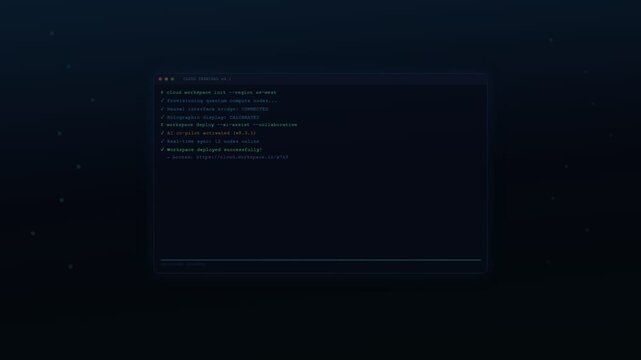 Exploring innovative future workspace concepts through a sophisticated digital command line interface for cloud computing.