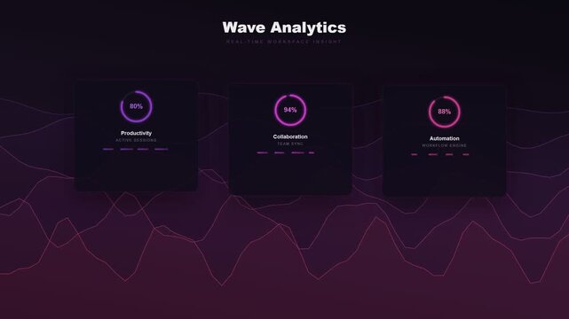 Digital data visualization for future workspace concepts showcasing analytics and performance metrics in a modern dark themed interface