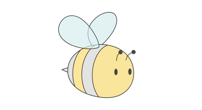 Cartoon bee with yellow body.