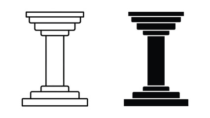 Naklejka premium Column Structure Icon Support Pillar Vector