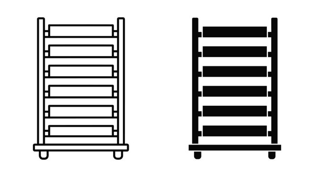 Storage Shelving Unit Line Art Black Fill Commercial
