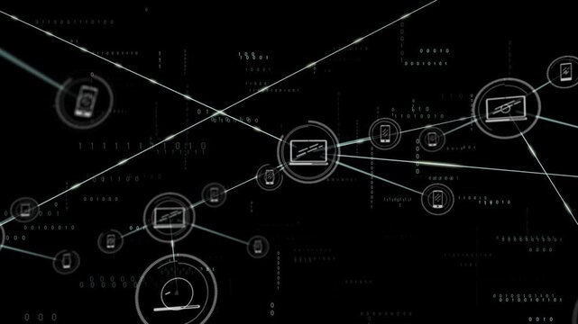 Single hub activating and sending branching lines to monitors and phones, forming growing tech mesh