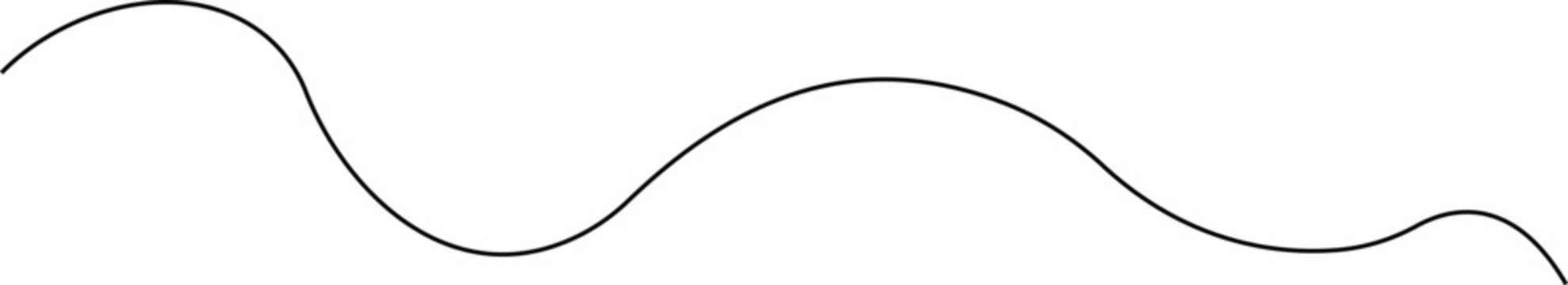 Black wavy line on a white background, abstract curve