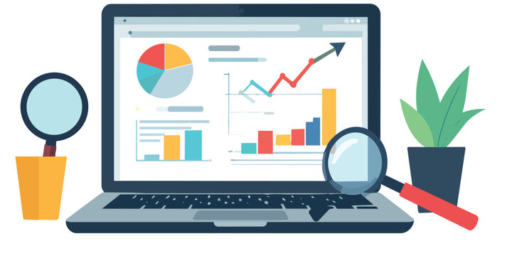 laptop with business graph