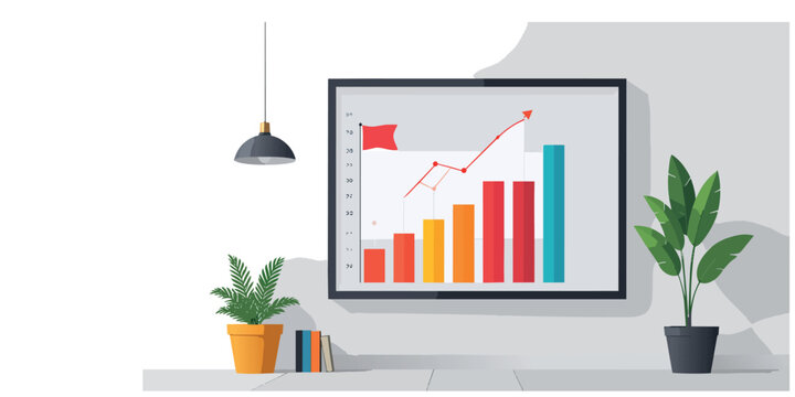 business graph with arrow