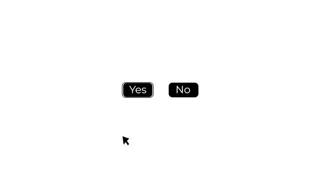 cursor clicking yes button ui with wave feedback.