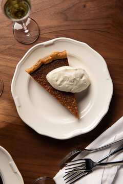 Slice of Maple Pie with Whipped Cream