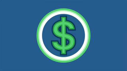 Obraz premium Green dollar sign icon symbol.