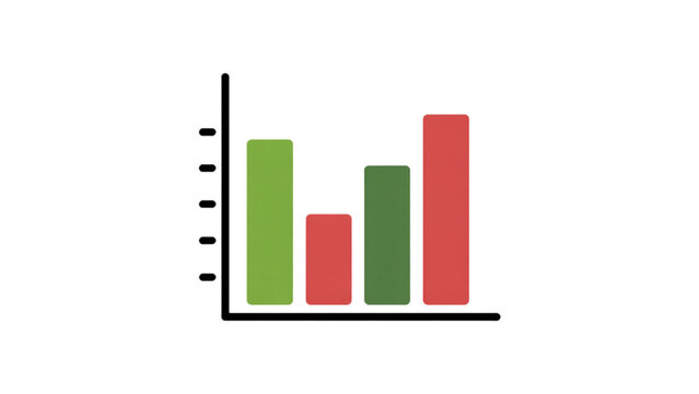 Comparison bar chart with green and red bars of varying heights Vector