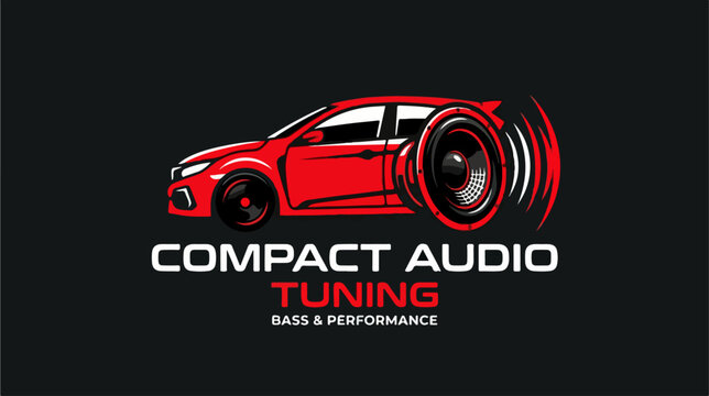 Red Car With Big Speaker.