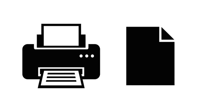 Black printer and paper icon.