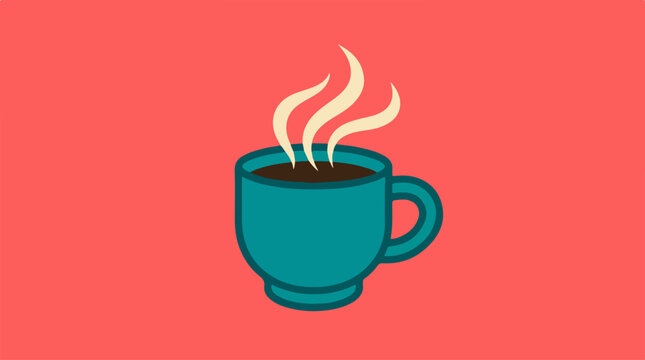 Teal Coffee Mug with Steam.