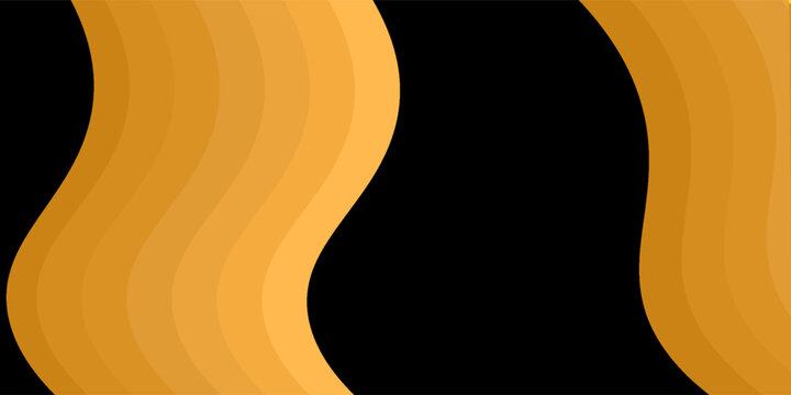 Abstract Geometric Wave Background with Gold Gradient and Black Void