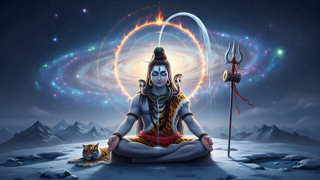 Lord shiva a deeply spiritual awakening and cosmic connection through meditation and divine energy