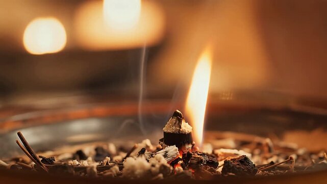 Burning incense with smoke