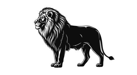 Black Lion Silhouette Side View. © Lilie