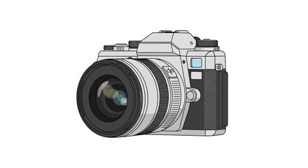 Fototapeta premium Digital Camera Body with Lens Attached.