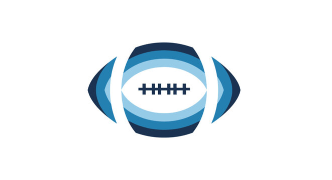 Abstract American Football Emblem with Blue Tones.