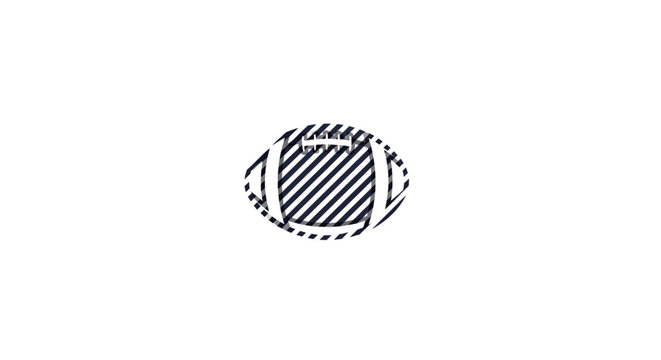 American Football Ball with Diagonal Stripes Pattern.