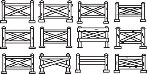 Various styles of wooden ladders with different rungs and designs Vector © rohan