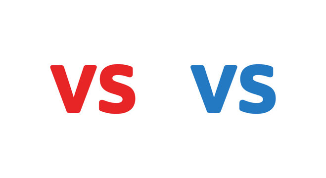 Red VS Blue Versus Symbol Comparison, Competition, Choice, Opposition