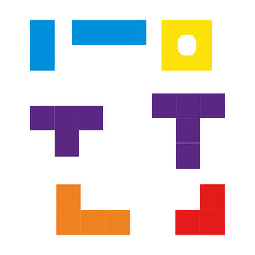 Abstract Geometric Shapes Colorful Blocks Forming Letters T O L L