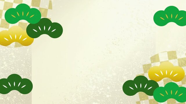 Landscape 4K abstract beige background with pine trees, ichimatsu pattern and traditional texture.