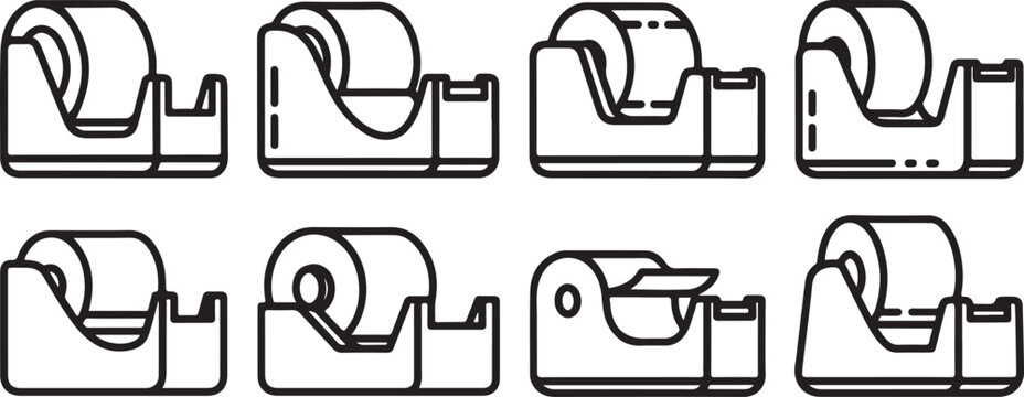 A sequence of simple line drawings showing the evolution of a light bulb design Vector