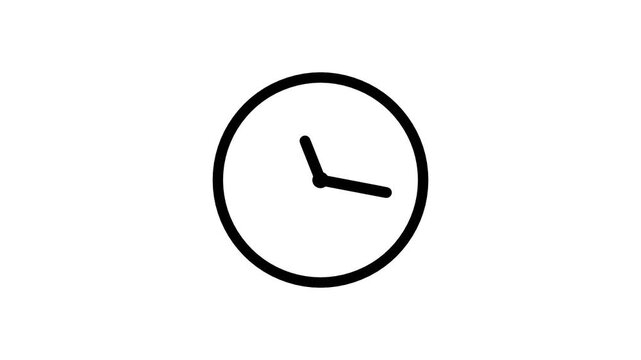 flat icon clock animation on white background