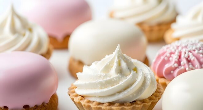 Colorful scoops of ice cream in various flavors arranged attractively