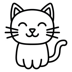 Happy Sitting Cat Icon vector untitled © Pike Studio