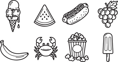 Various household items including a skull, hat, tortoise, and chair illustration Vector © rohan