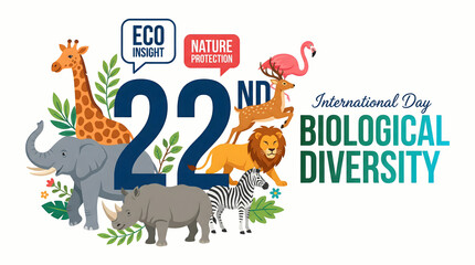 Naklejka premium International Day for Biological Diversity, eco friendly wildlife