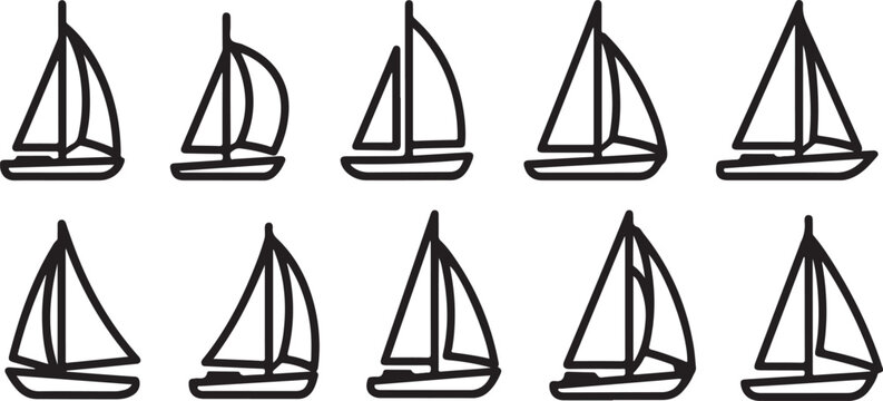 A collection of simple balance scale illustrations in various positions Vector