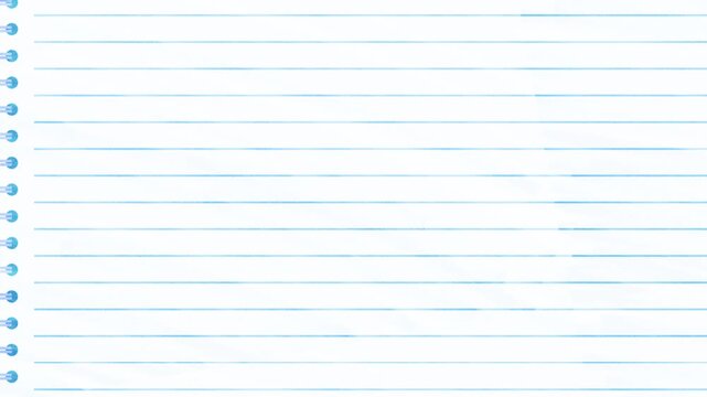 Light Blue Lined Spiral Notebook Paper Background Animation