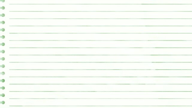 Green Lined Spiral Notebook Paper Background Animation